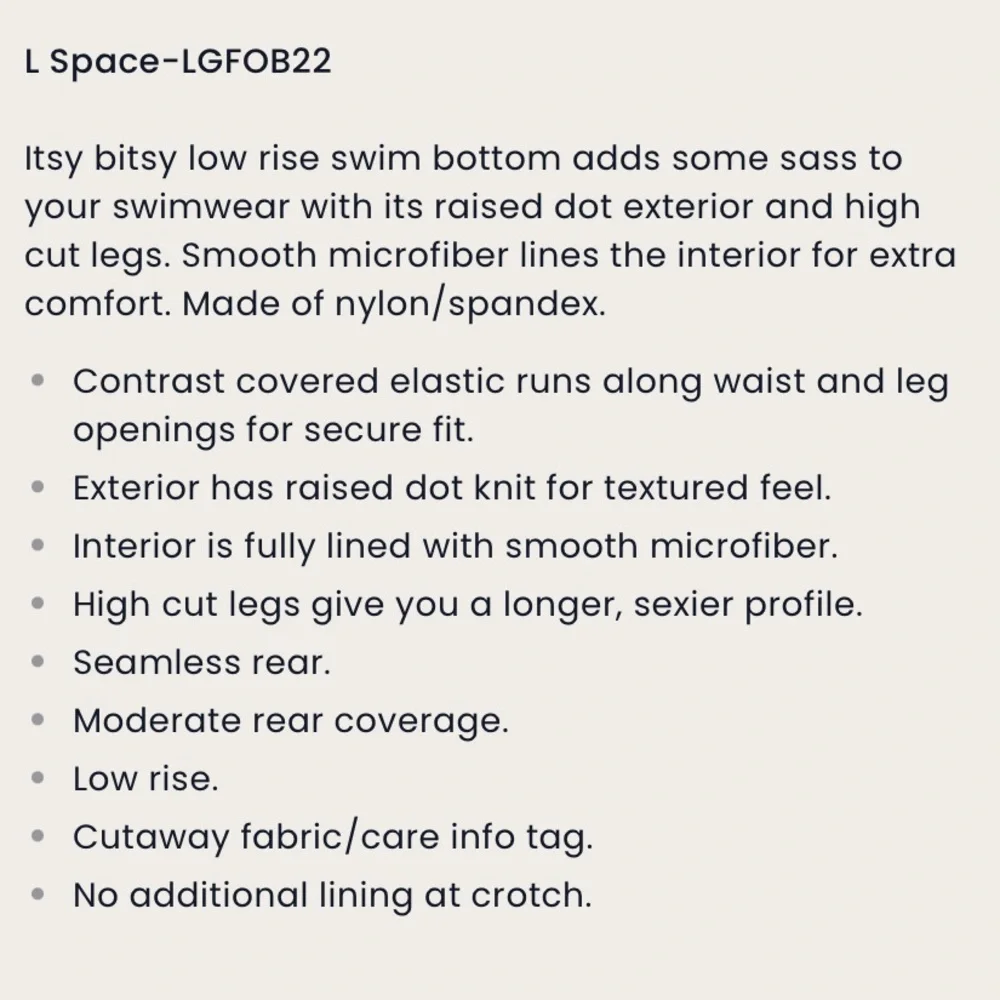L*Space‎ Foley Textured Bikini Bottom Bitsy in Black & White, High Leg, X-Small